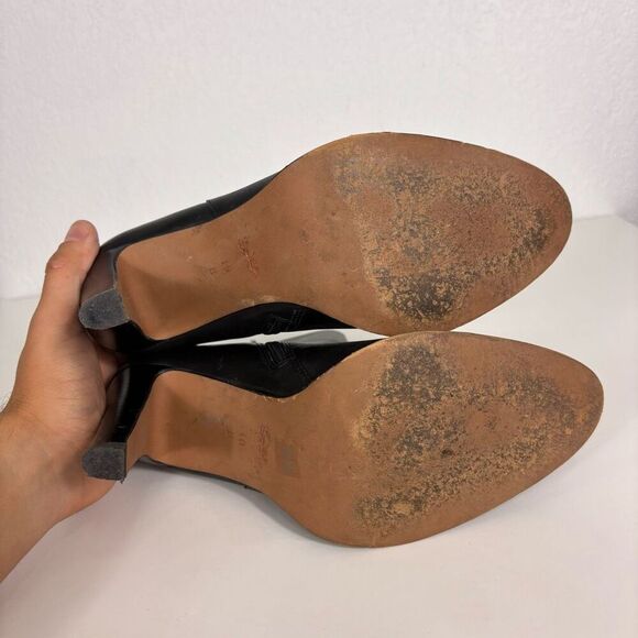 Coach Jemma Black Leather Mid Calf High Heeled Booties Size 10 - Picture 11 of 14